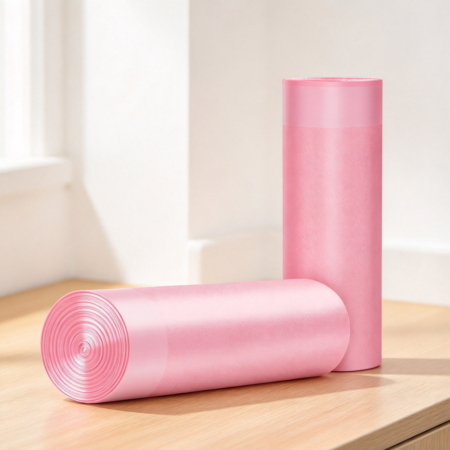 30-Gallon Extra-Thick Pink Drawstring Trash Bags, 30-Count