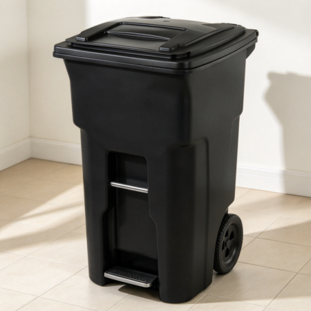96-Gallon Rolling Outdoor Trash Can with Lid