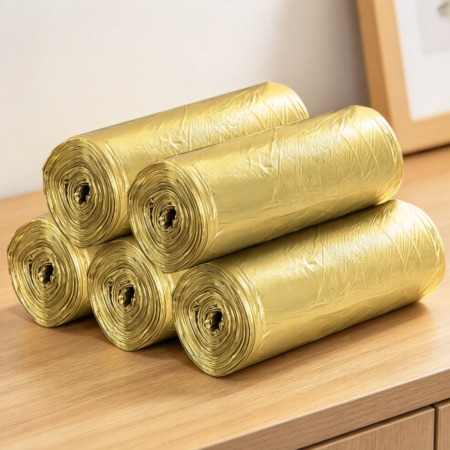 4-Gallon Small Trash Bags, 5 Rolls, 100-Count Golden