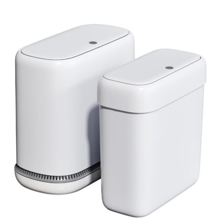 2-Pack Bathroom Trash Can with Lid, 4.8 Gal and 2.9 Gal