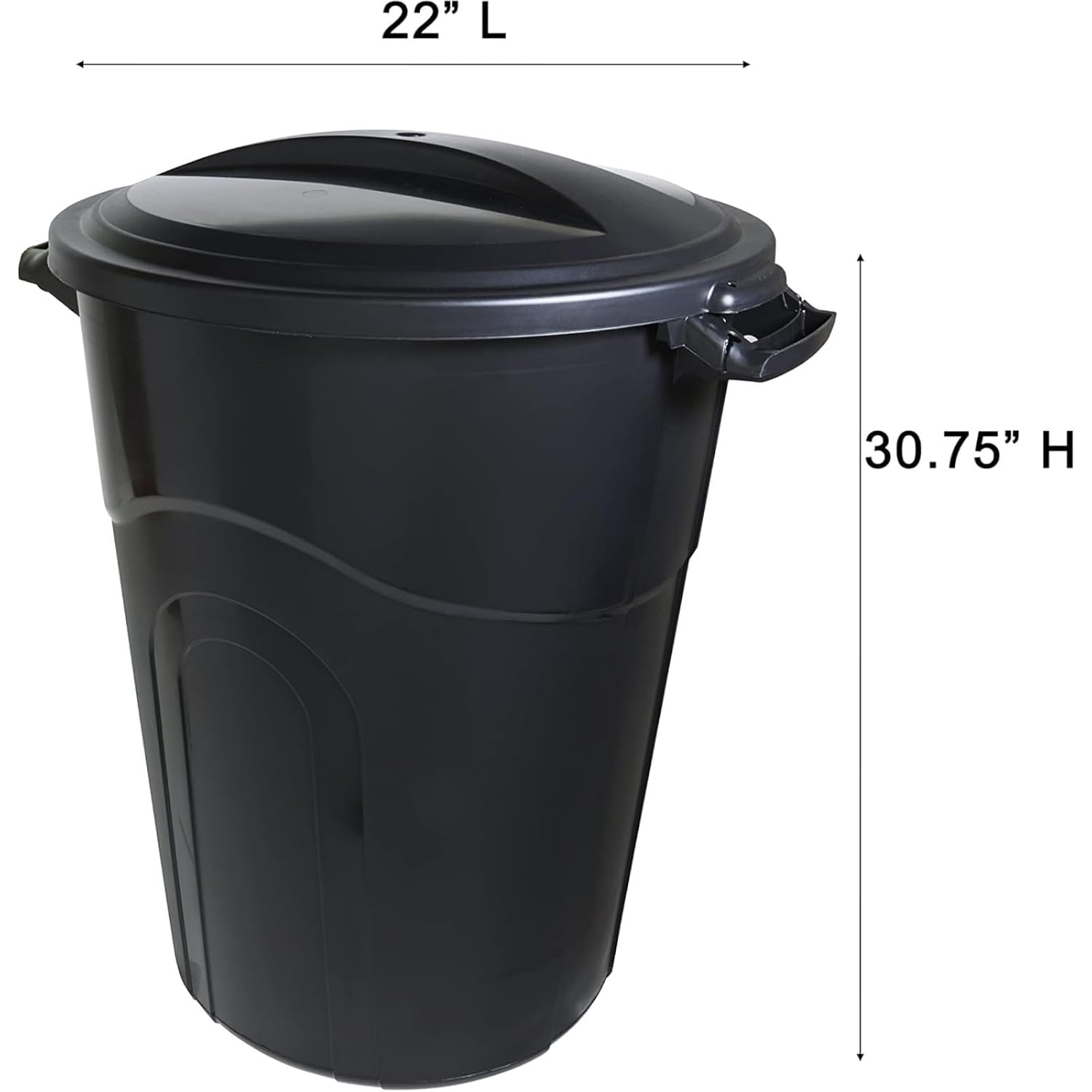 32-Gallon Outdoor Trash Can with Handles and Click Lock Lid - Image 2