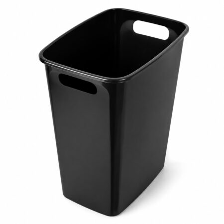 8.8-Gallon Black Slim Plastic Kitchen Trash Can with Handles