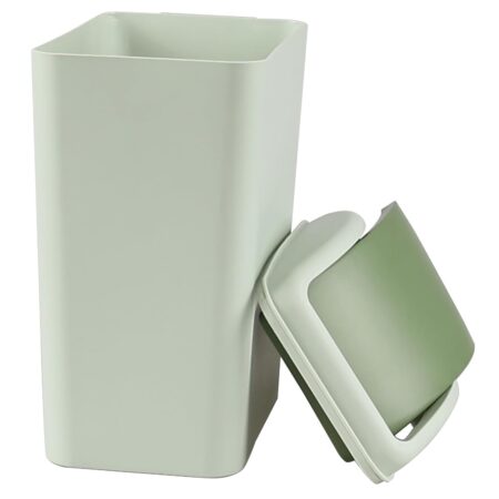 4.5-Gallon Green Plastic Swing Top Trash Can with Lid