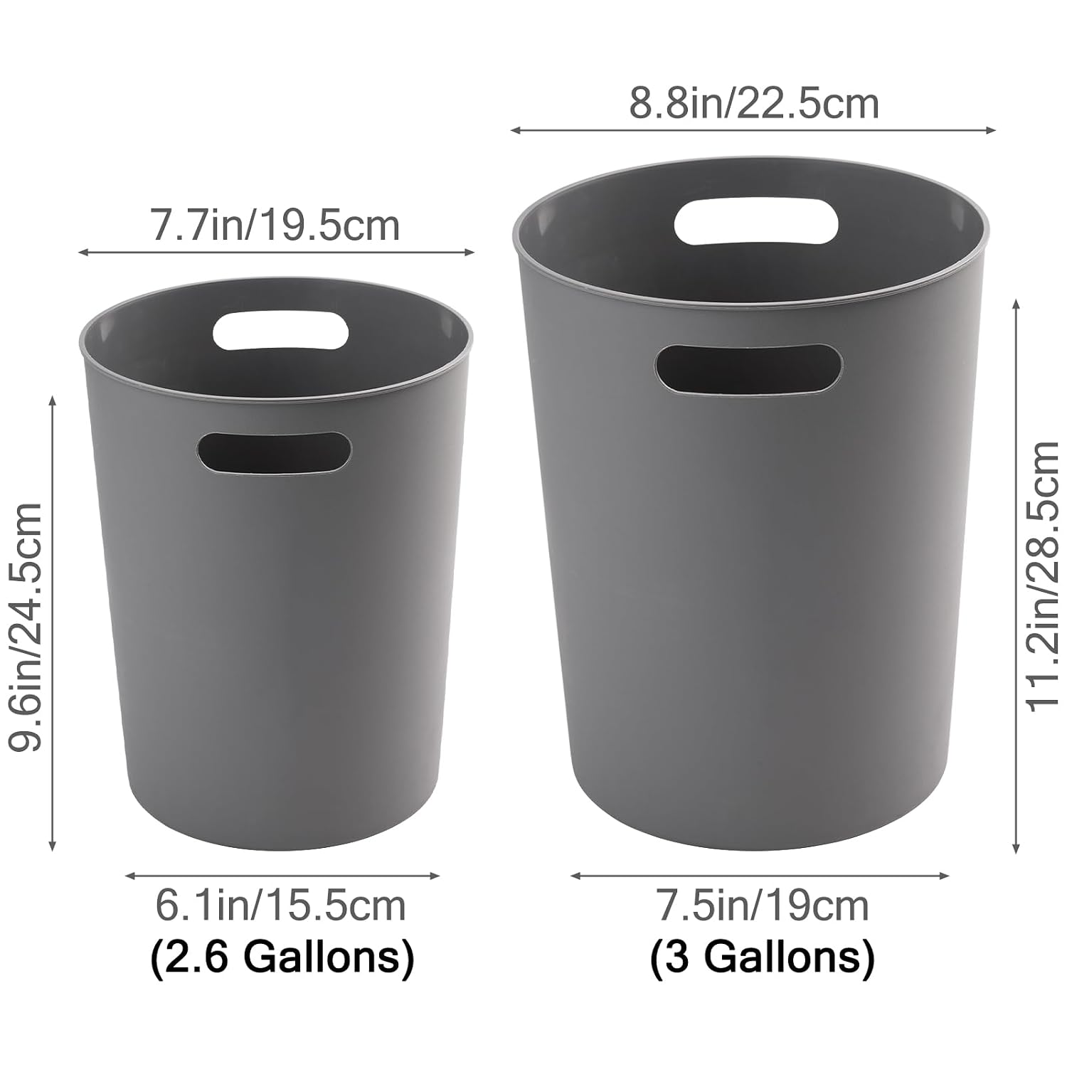 4-Pack 3-Gallon Small Trash Can for Bathroom and Kitchen - Image 2