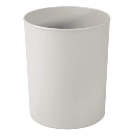 Small Round Light Gray Plastic Bathroom Trash Can