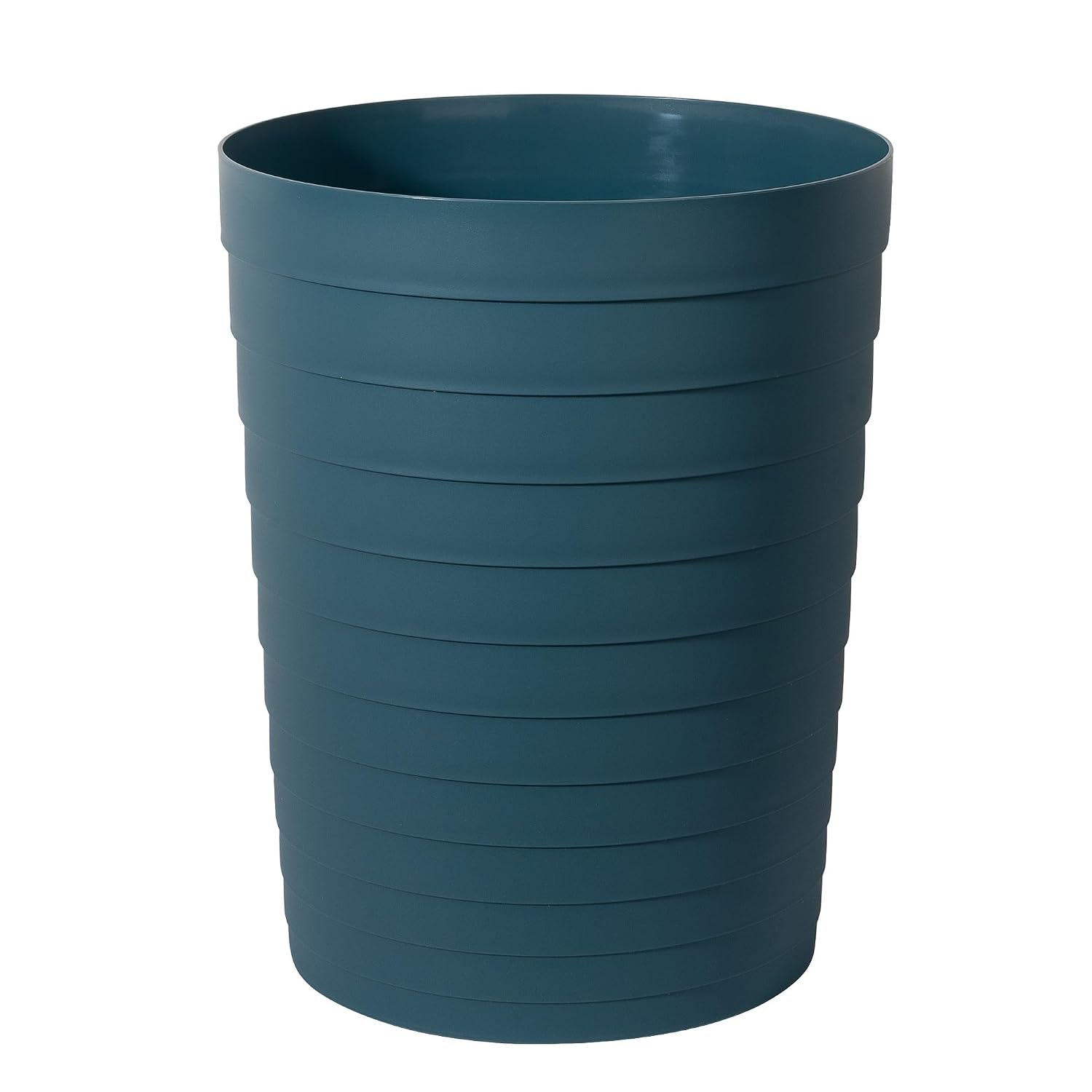 1.8-Gallon Bluish Green Small Plastic Bathroom Wastebasket