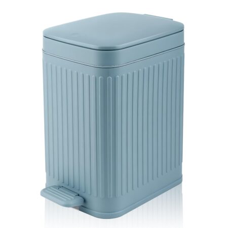 1.9-Gallon Blue Slim Soft-Close Step Bathroom Trash Can