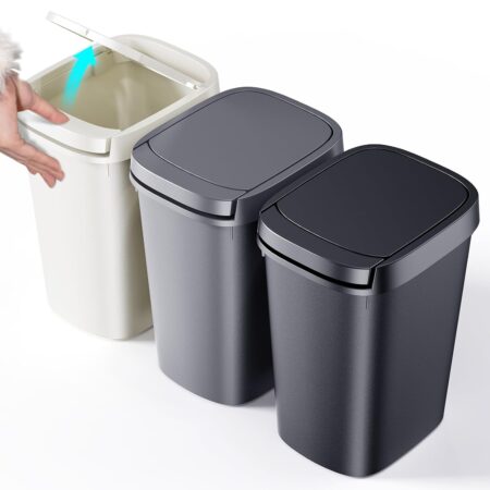 3-Pack 2.6-Gallon Slim Bathroom Trash Can with Press Top Lid